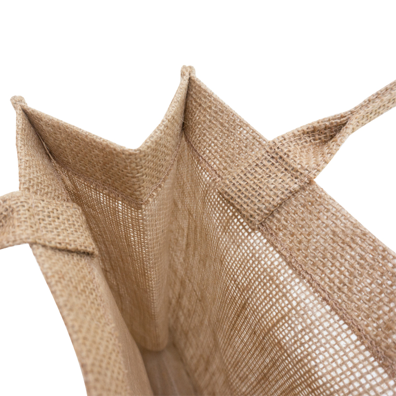 Letter logo custom printing factory custom high quality durable tote shopping jute bag 