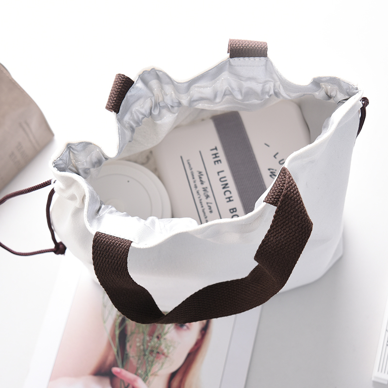 Nordic cotton cloth portable beam lunch bag waterproof cloth lovers lunch box bag storage bag
