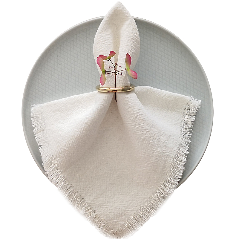 Cotton and linen napkins thickened hairy side pure color square scarf