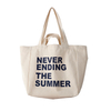 Original large capacity strong durable SUMMER letter canvas bag Japanese and Korean art style simple shoulder cotton bag