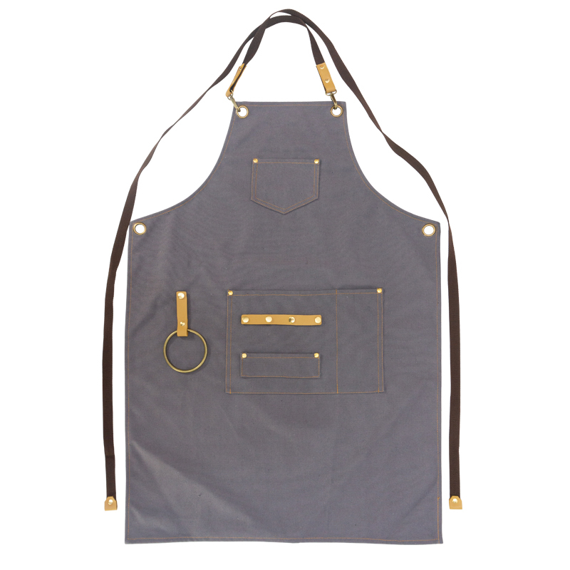 Stocks 50pcs waterproof wear resistant 16 oz polyester cotton canvas work apron with cotton webbing