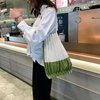 Waterproof polyester cotton fashion new product women shoulder bag reusable wrinkle canvas bag for wholesale