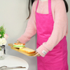 Bright rose red kitchen apron long women canvas apron with pockets