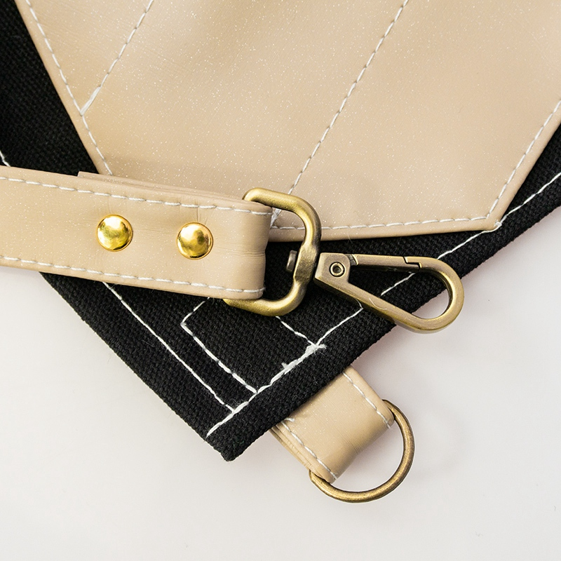 Practical canvas stitching pu half-length short tool haircut apron with pocket