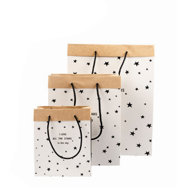 New Christmas New Year's Day Portable Gift Bag Mall Shopping Bag Kraft Paper Bag