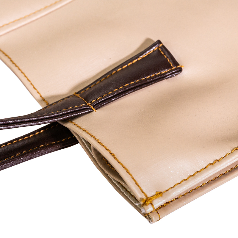 FREE SHIPPING Factory stock material new product recommend brown leather stitch khaki pu tote shoulder bag