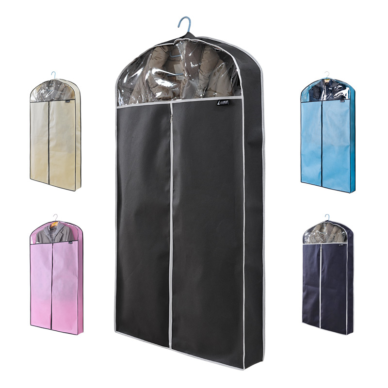 Down coat dustproof clothes hood large hanging transparent non woven garment bag 