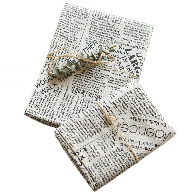 Retro Nordic cotton and hemp newspaper art napkin eat mat wholesale