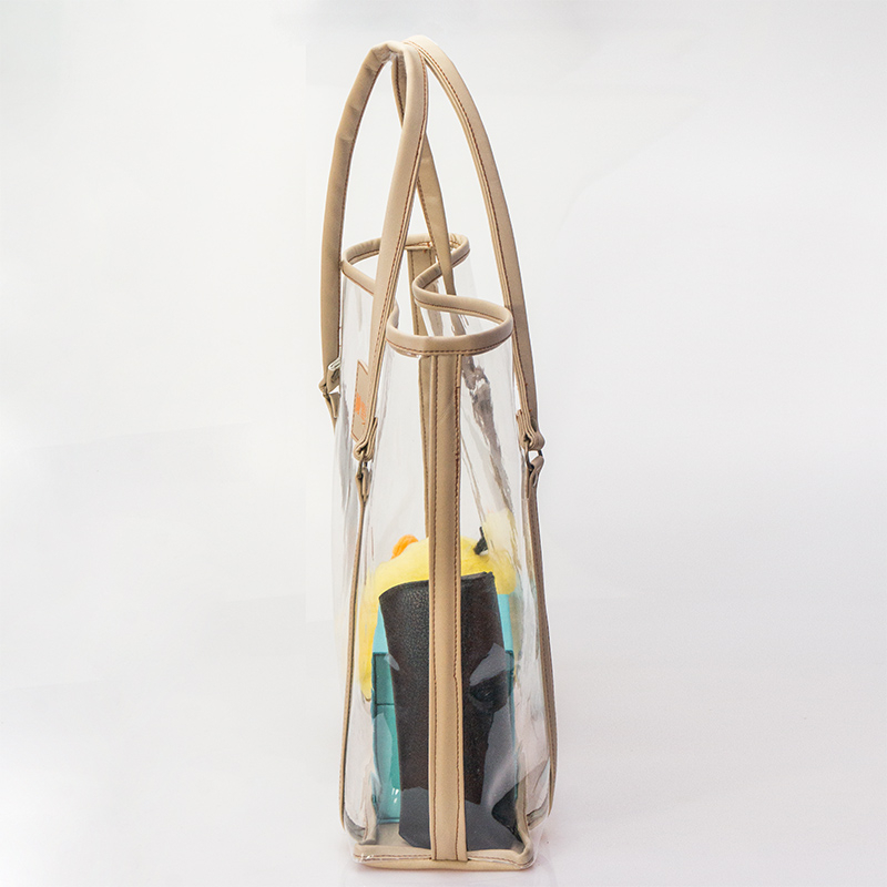 FREE DELIVERY Simple fashion transparent spliced PVC tote bag