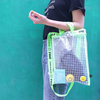 Grid transparent shoulder bag Korean version of the personality tote bag PVC Messenger bag