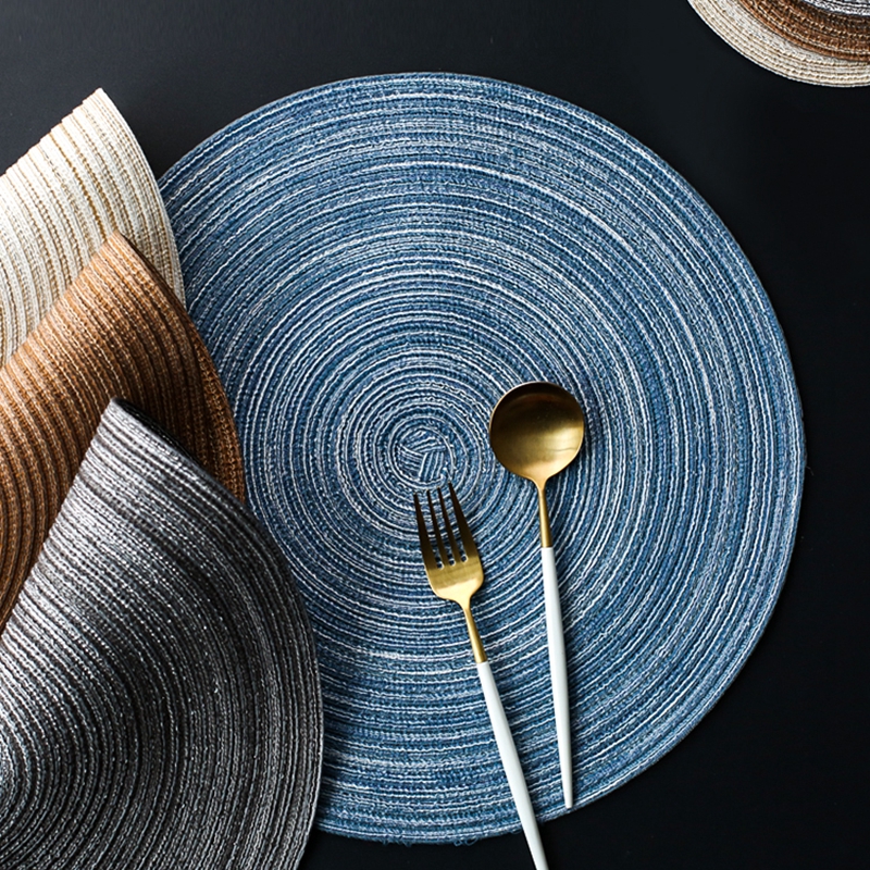 Japanese style ramie four color home dining mat table mat insulation bowl pot mat