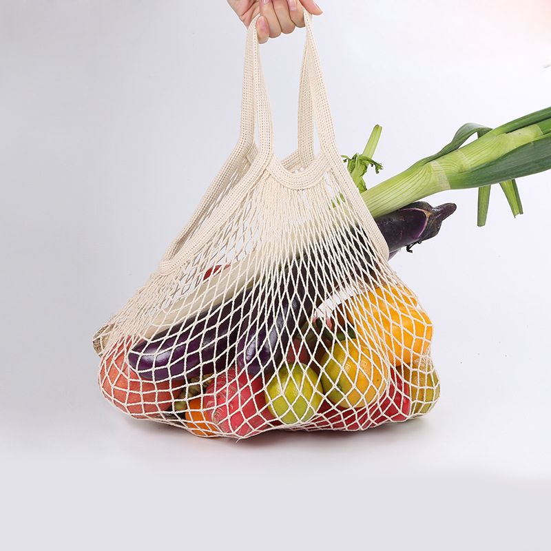 Low price promotion 2-piece set cotton mesh bag cotton mesh produce bag reusable organic cotton mesh bag cotton mesh bag set
