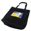 Digital cartoon printing black canvas tote shopping bag for wholesale