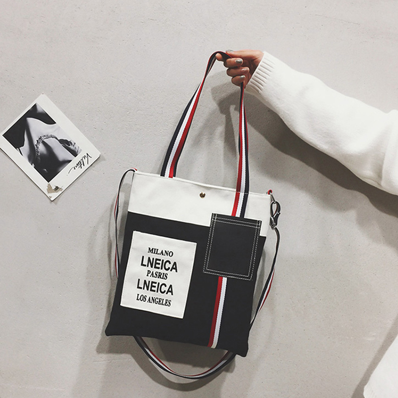 Ins wild canvas bag female messenger bag college shoulder canvas bag from China Supplier