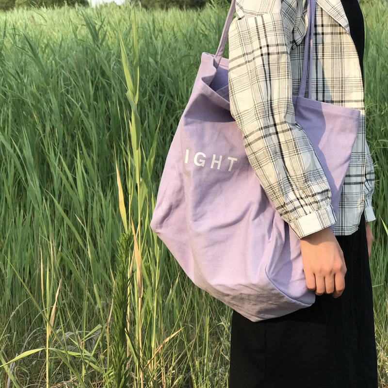 Canvas Bag Bag Female Literary Korean Version of The Simple Student Large-capacity Shoulder Bag Handbag Bag