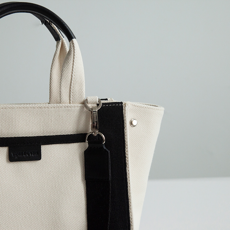 Thick 16oz canvas women's bag single shoulder small square bag from China Supplier