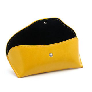 Retro lightweight portable pu leather glasses bag with metal buckle
