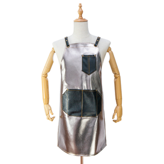 Fashion custom quality pu two-color stitching waterproof work apron