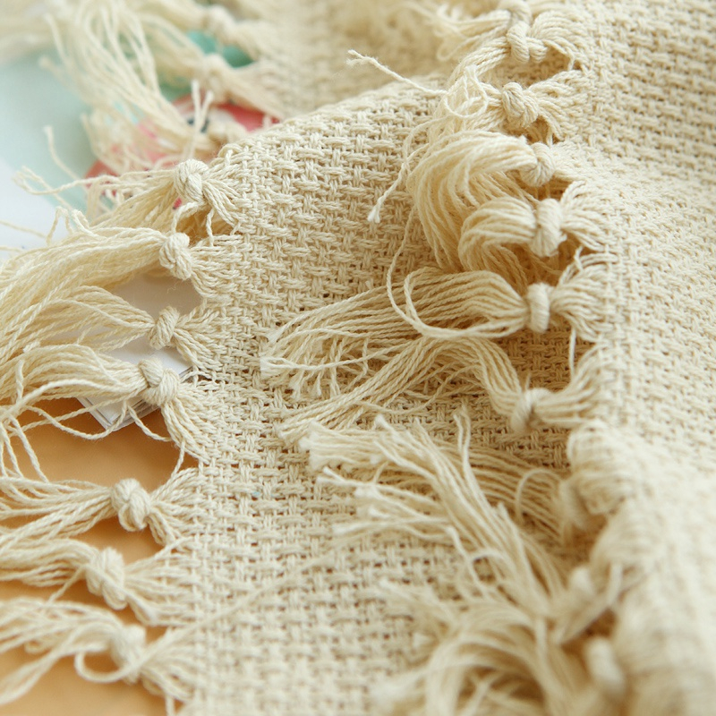 Nordic style pure cotton western napkin with tassels