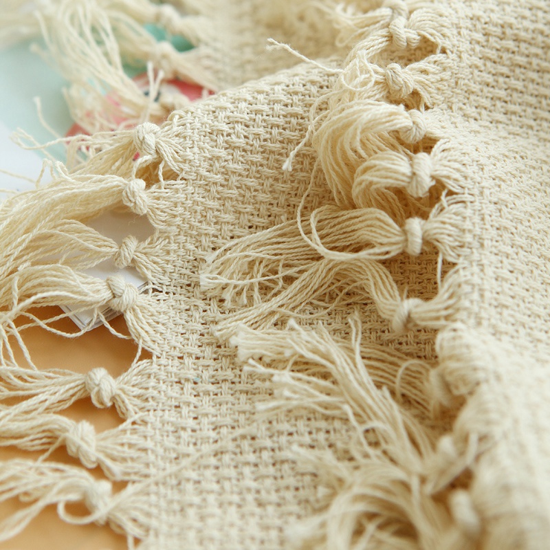 Nordic style pure cotton western napkin with tassels