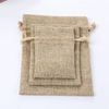 Custom drawstring bag small brown linen bag cotton bag