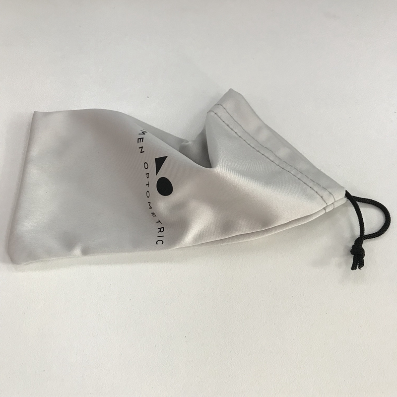 1000 pcs 100% polyester single drawstring one color silk printing logo glasses package bag