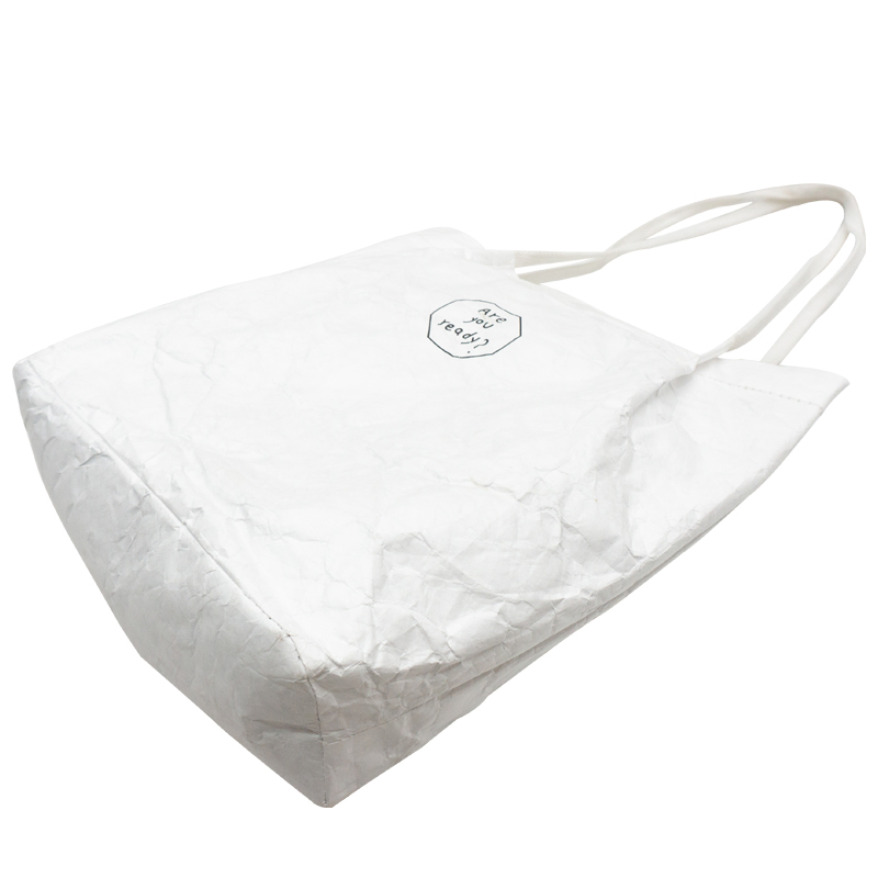 White tyvek letter printing personalized tote shopping bag general unisex single shoulder bag