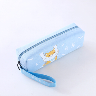 Cute fresh Korean pencil bag multi-function large capacity canvas storage pen case