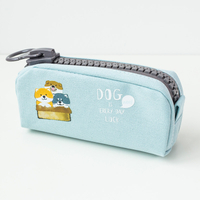 Korean version of the new simple canvas large capacity pencil bag zipper stationery bag
