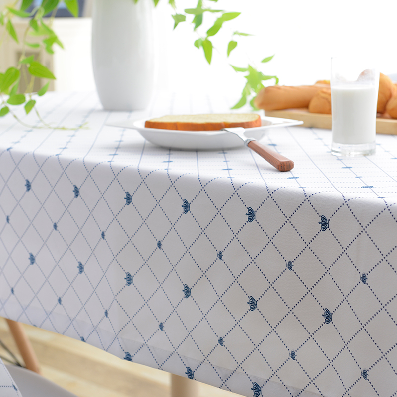 Custom polyester cotton print simple fresh tablecloth