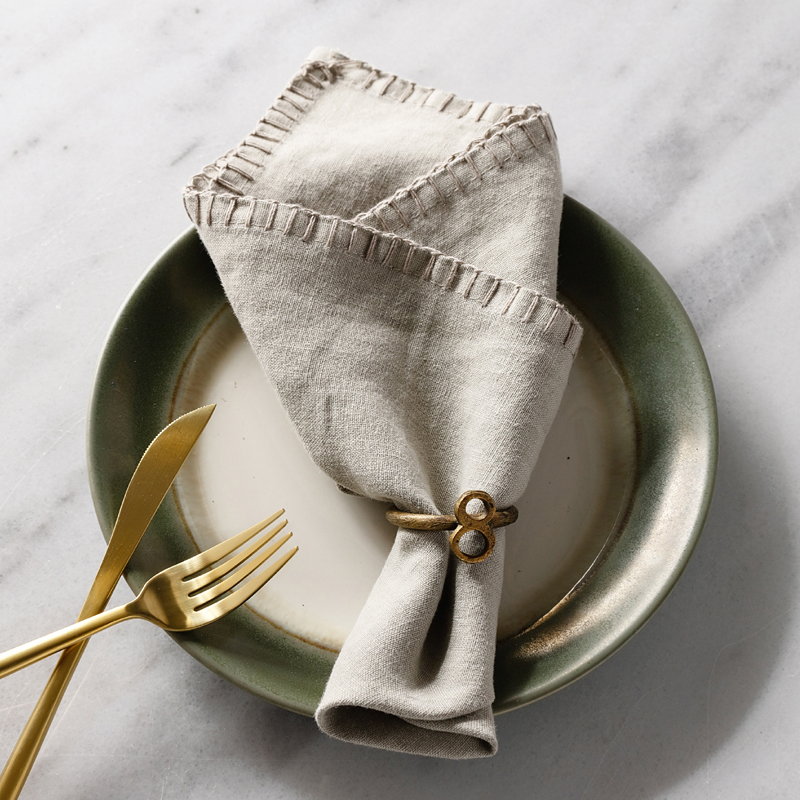 100% natural linen restaurant dinner napkin for wholesale