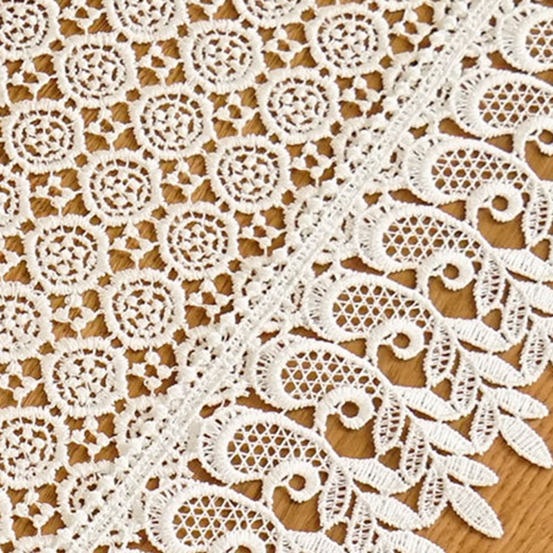 European polyester white embroidered hollow table runner tablecloth decoration