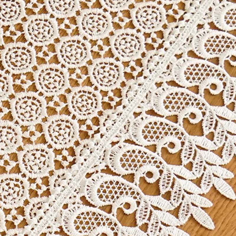 European polyester white embroidered hollow table runner tablecloth decoration