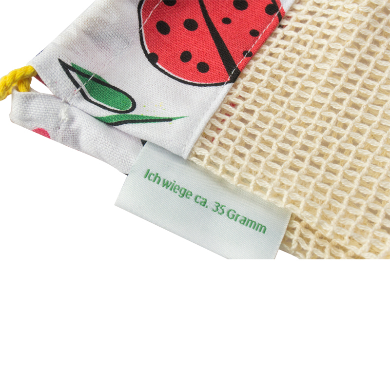 China Supplier strong and durable full printed cotton fruit mesh bag
