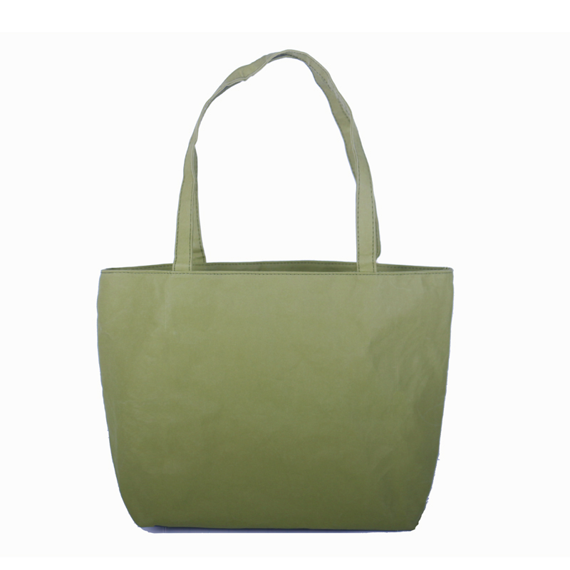 Simple large capacity tear-resistant reusable washed kraft paper shopping bag custom