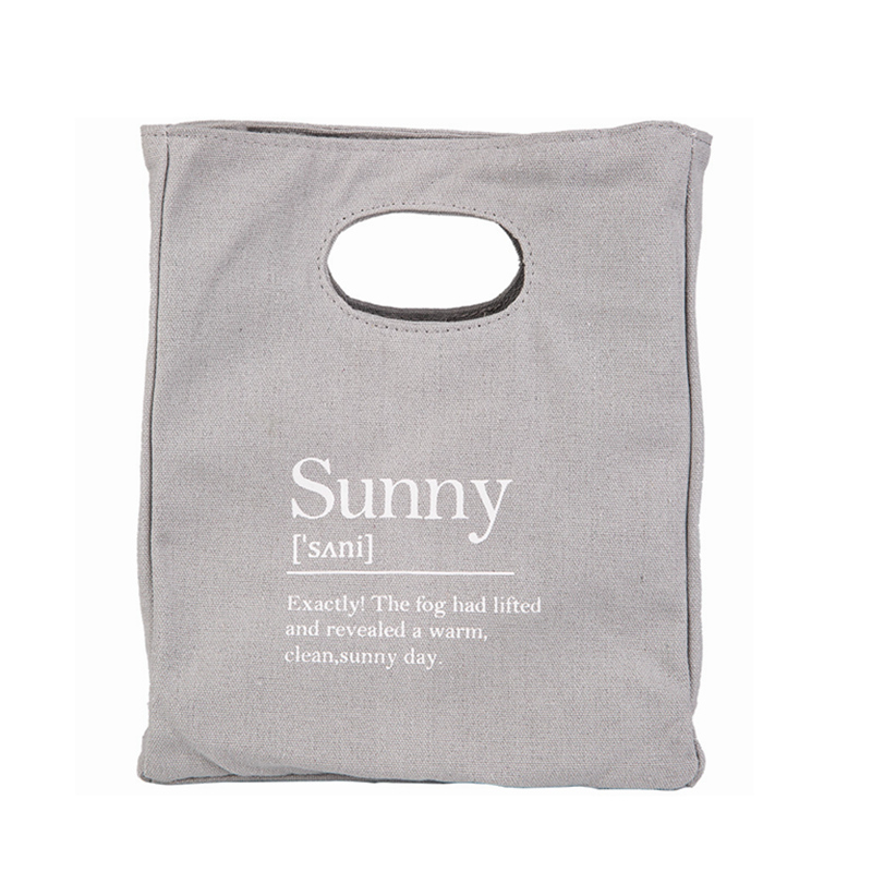 Nordic style letter printed canvas lunch bag couple lunch box bag handbag storage shopping bag