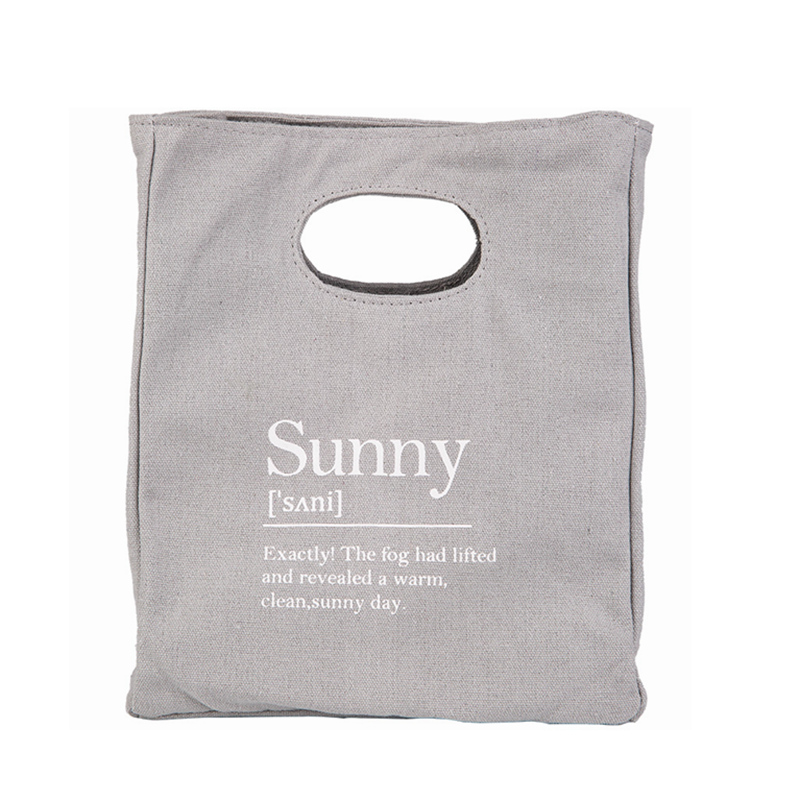 Nordic style letter printed canvas lunch bag couple lunch box bag handbag storage shopping bag