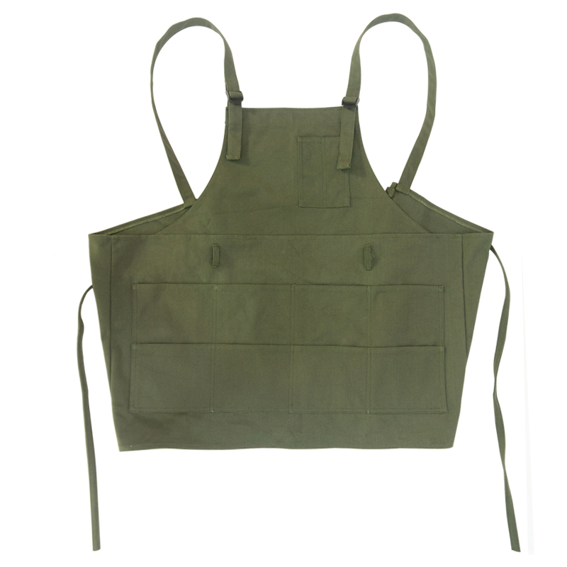 Factory wholesale custom 16oz polyester cotton canvas green painting apron for unisex