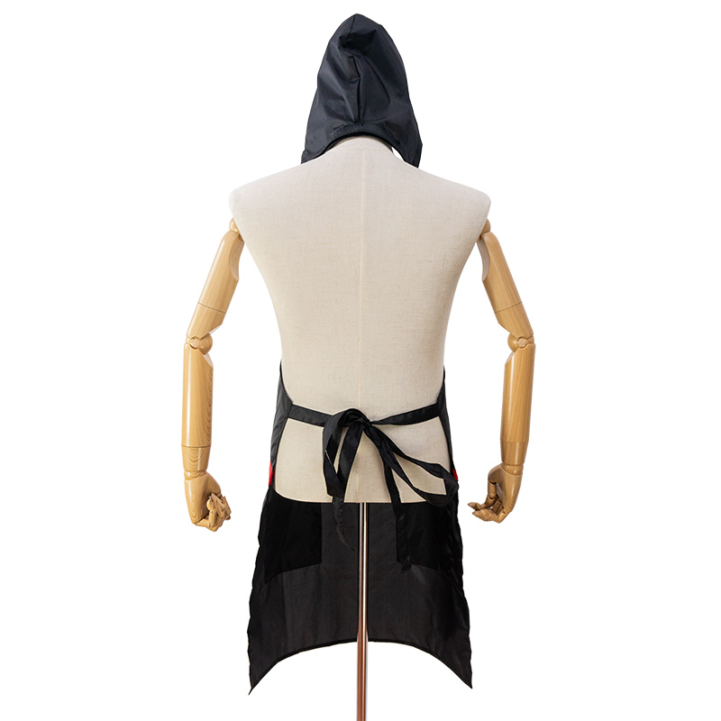 Customized personality household lightweight hooded polyester taffeta apron