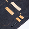 Customized restaurant coffee shop leather shoulder strap denim apron unisex home work apron