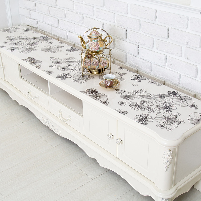 New style TV cabinet pvc tablecloth tea table soft plastic waterproof pad
