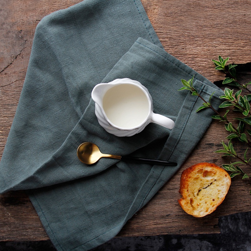 Plain cotton and hemp creative napkin family western food square towel