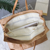 Horizontal large washed kraft paper shopping bag