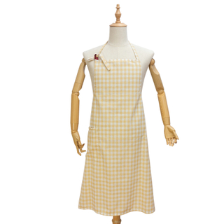 New product natural cotton fabric extra large lightweight and breathable lattice long apron for promotional
