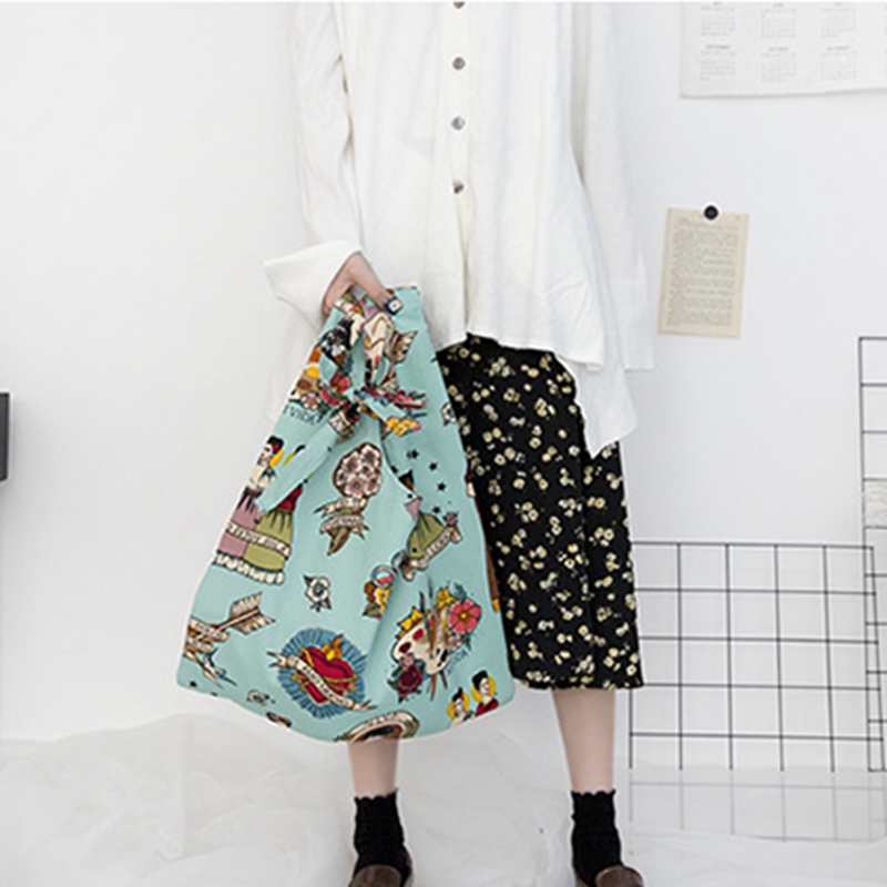 New Art Illustration Ins style Canvas Bag Female Canvas Shoulder Shopping Bag Student Korean Fashion Cotton Bag