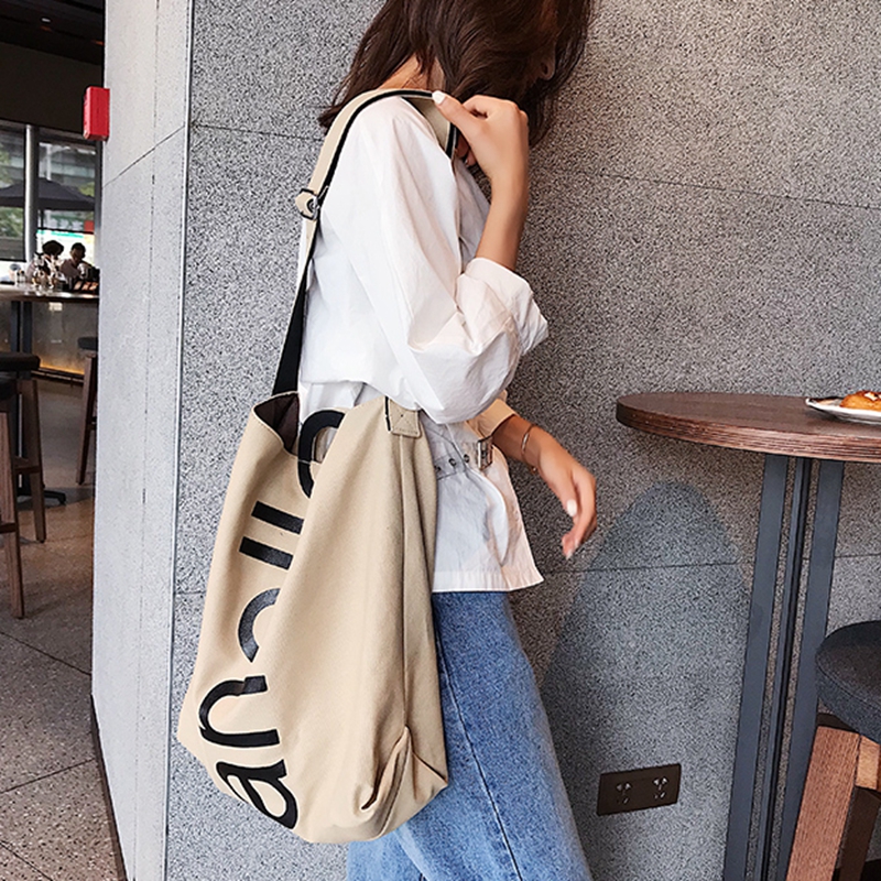 Large capacity lightweight practical load bearing 20kg unisex general canvas tote bag cotton messenger bag for travel