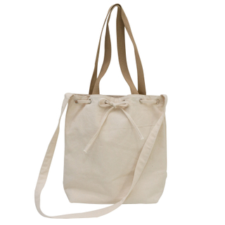 Fashion women lightweight large capacity 100% cotton canvas shoulder bag with drawstring design