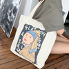 Korean version ins 2019 large capacity canvas bag with logo printed custom