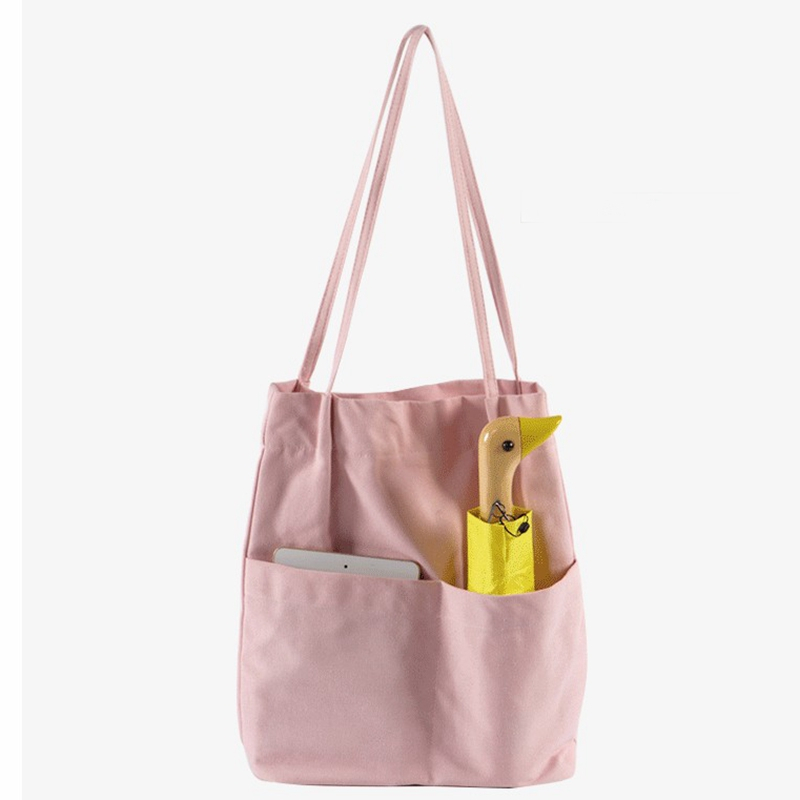 Factory logo printing custom Japanese-style large-capacity female college wind canvas shoulder bag