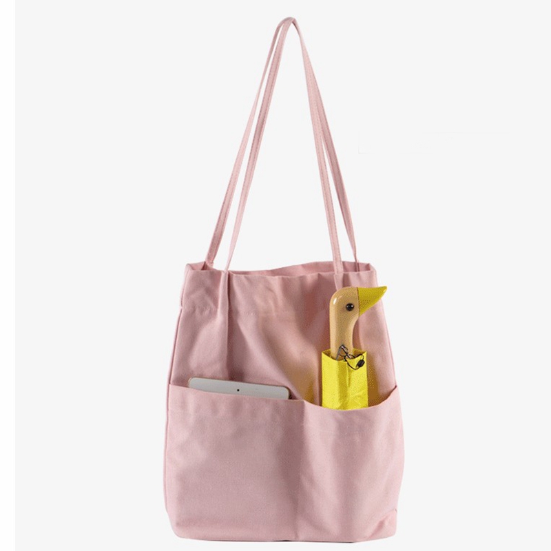 Factory logo printing custom Japanese-style large-capacity female college wind canvas shoulder bag